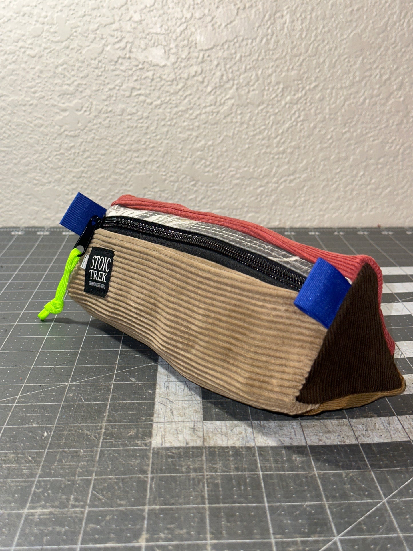 Worn-Wear Upcycled Triangle Pencil Case 0021 (large)