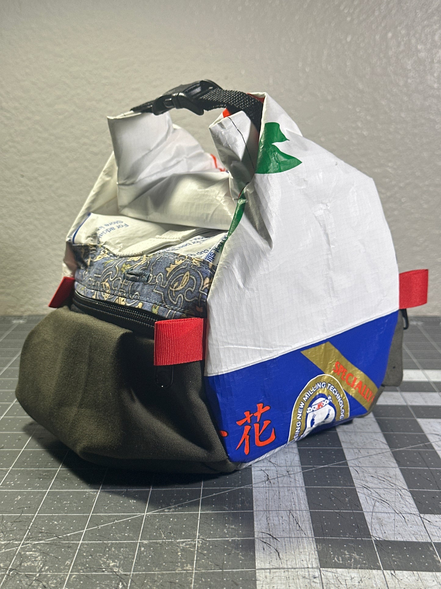 Rice Bag Worn Wear Upcycled Bouldering Pail 0010