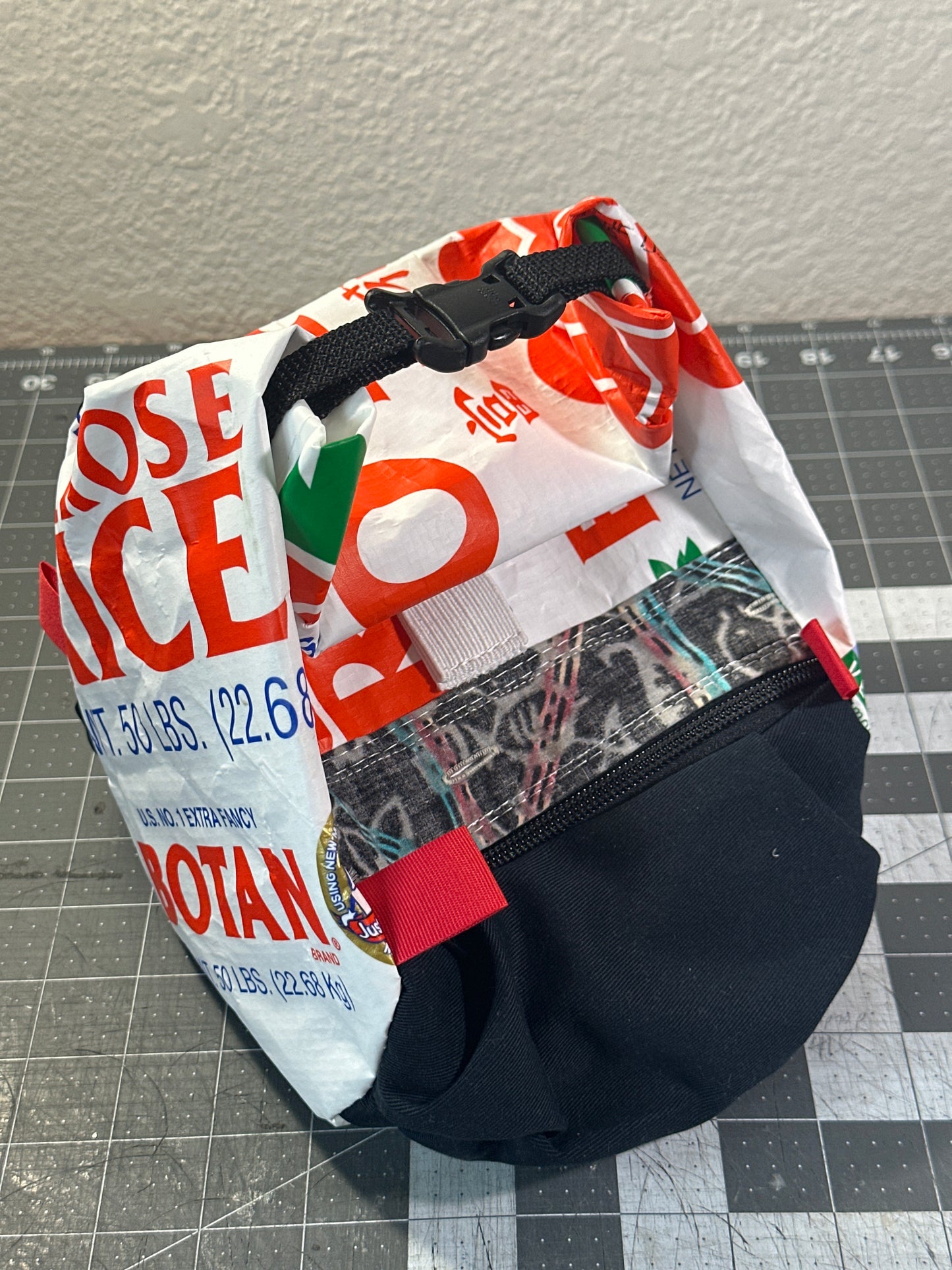 Rice Bag Worn Wear Upcycled Bouldering Pail 0018