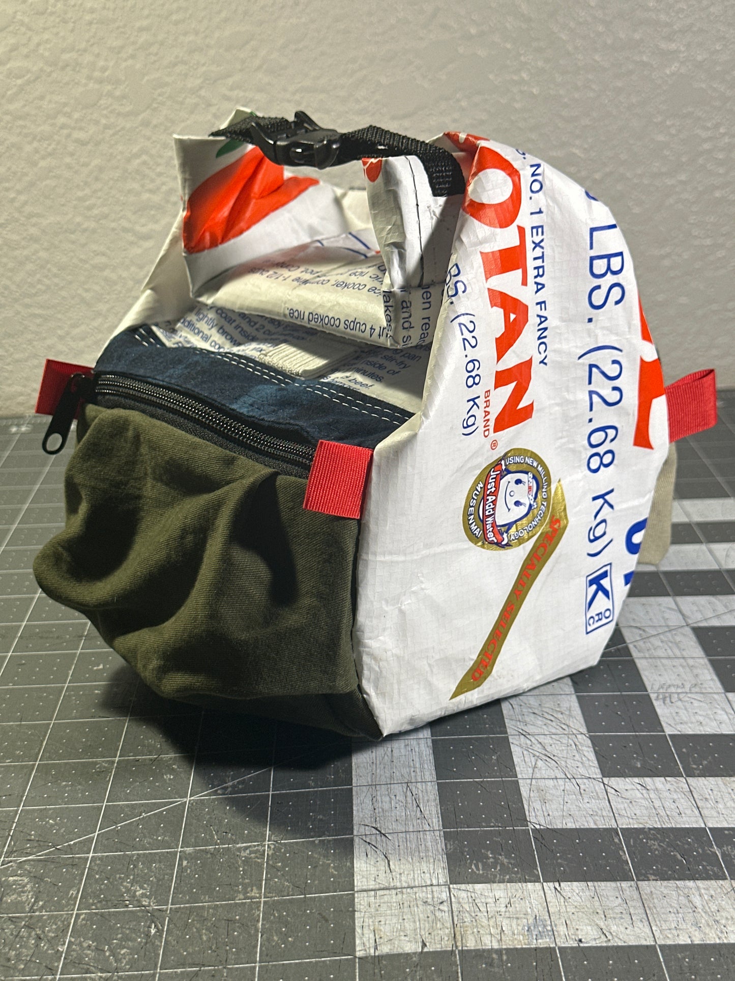 Rice Bag Worn Wear Upcycled Bouldering Pail 0012