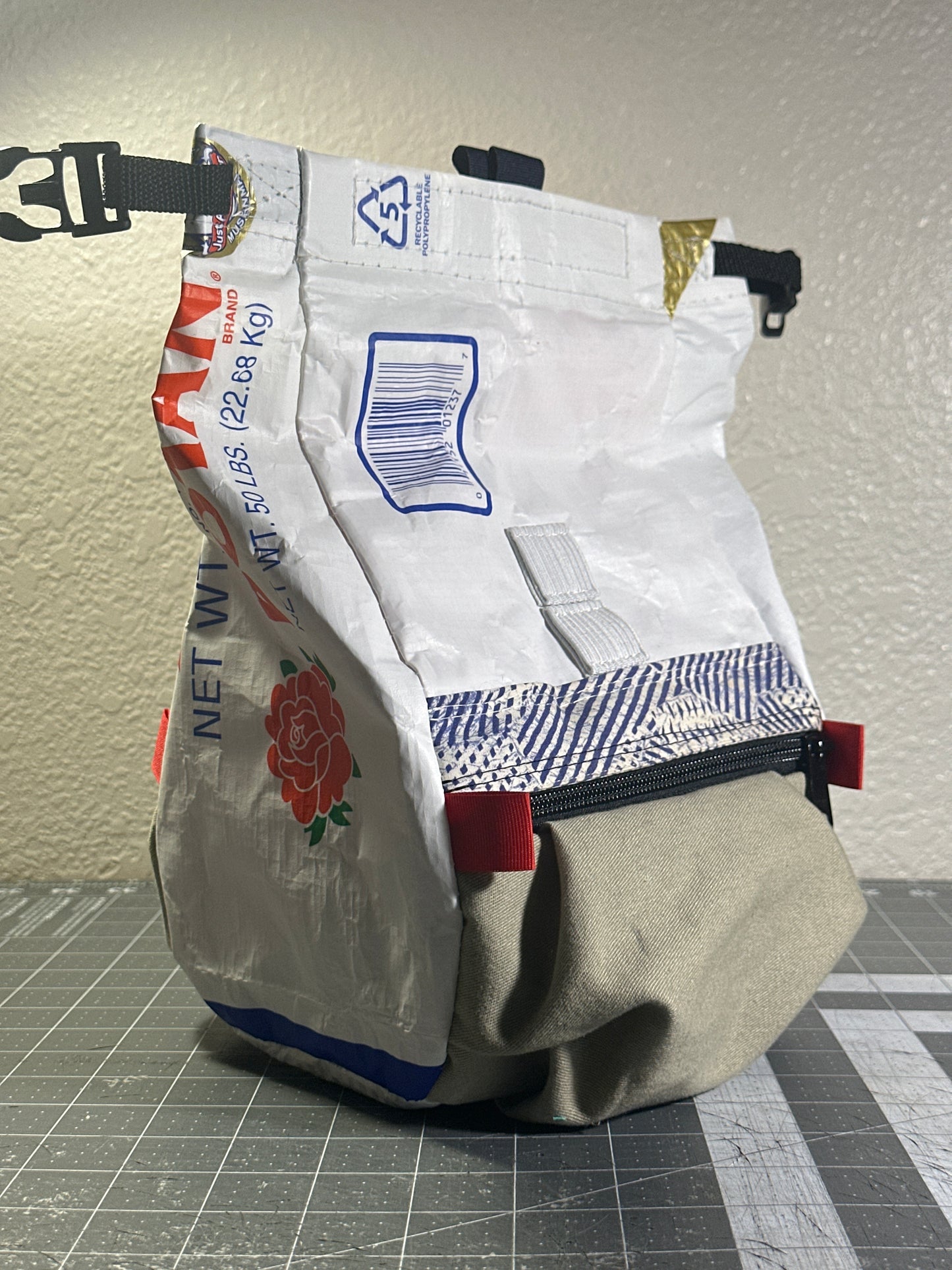 Rice Bag Worn Wear Upcycled Bouldering Pail 0011