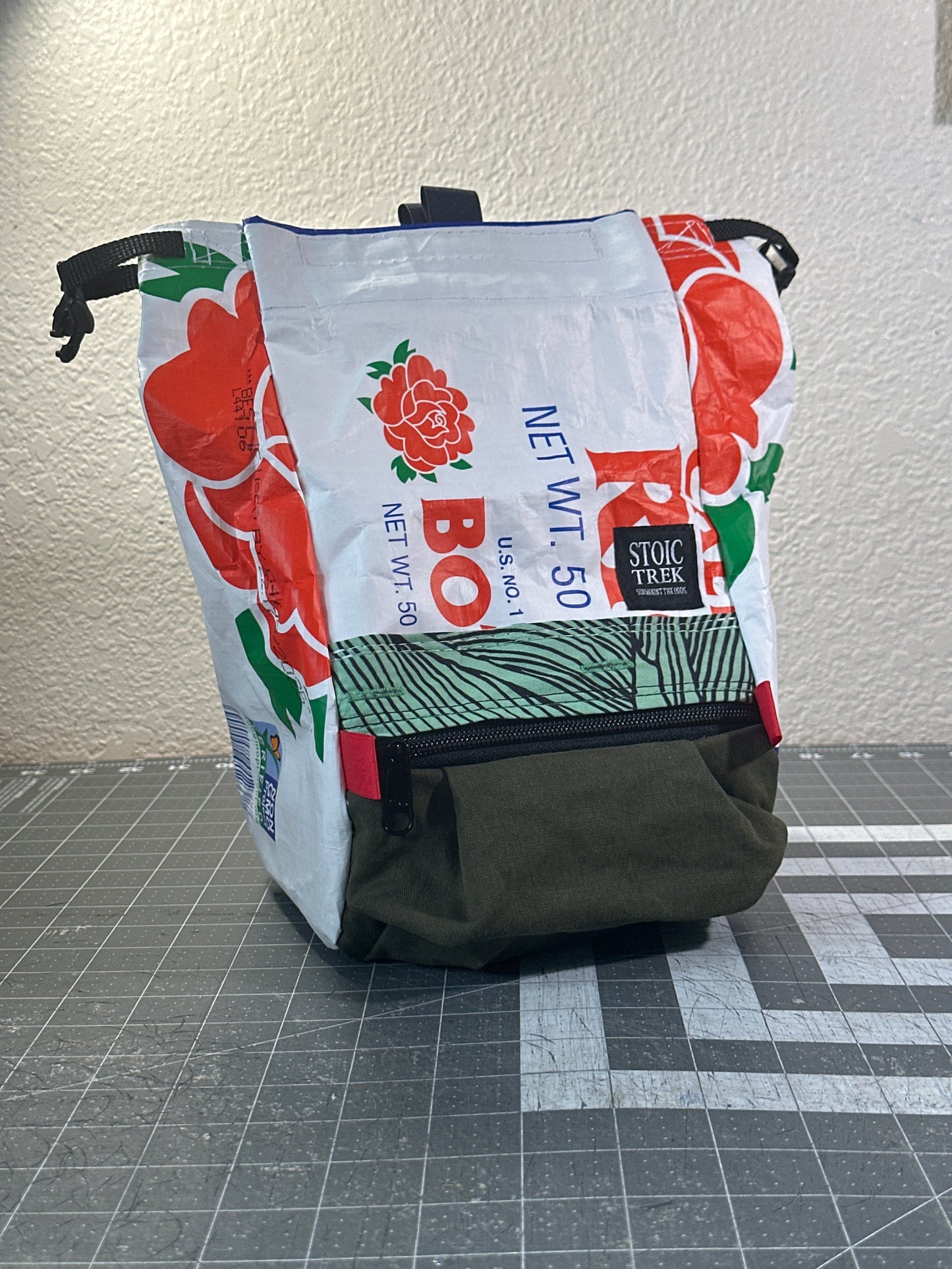 Rice Bag Worn Wear Upcycled Bouldering Pail 0016