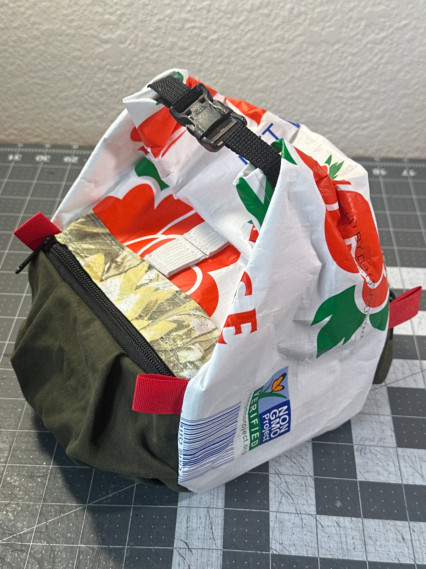 Rice Bag Worn Wear Upcycled Bouldering Pail 0016