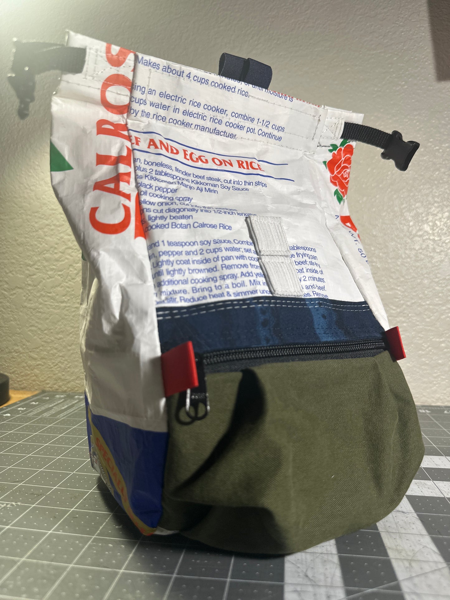 Rice Bag Worn Wear Upcycled Bouldering Pail 0012
