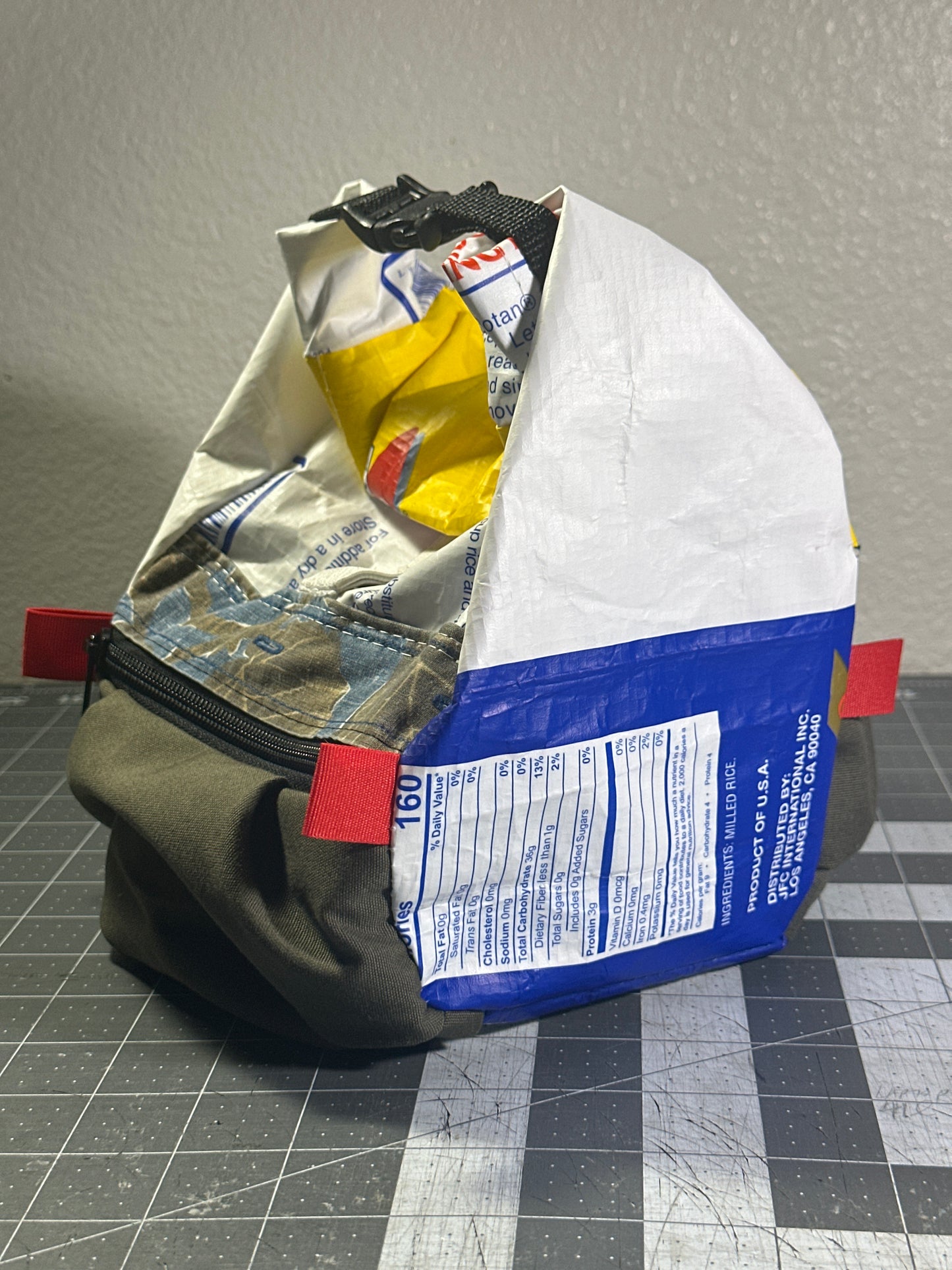 Rice Bag Worn Wear Upcycled Bouldering Pail 0008