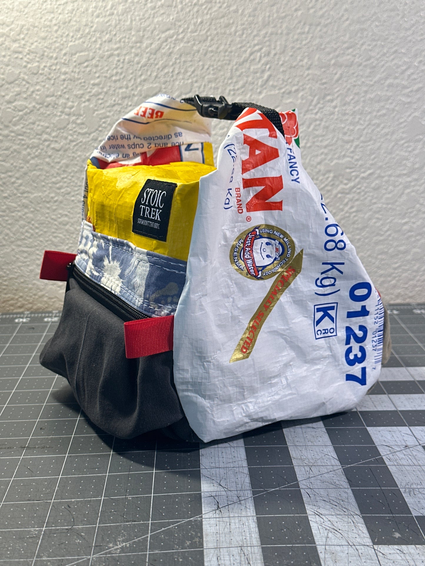 Rice Bag Worn Wear Upcycled Bouldering Pail 0022