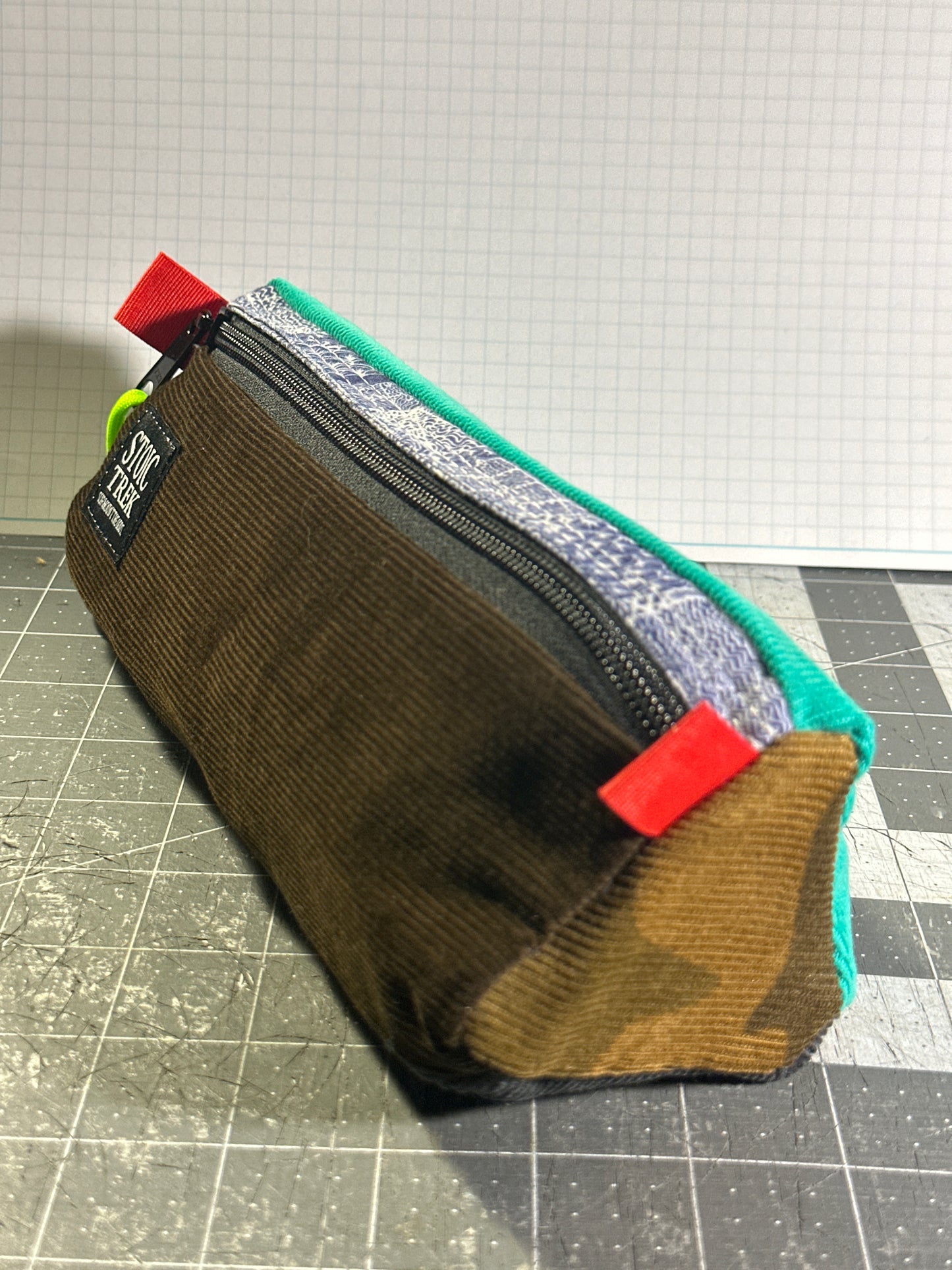 Worn-Wear Upcycled Triangle Pencil Case 0008 (large)