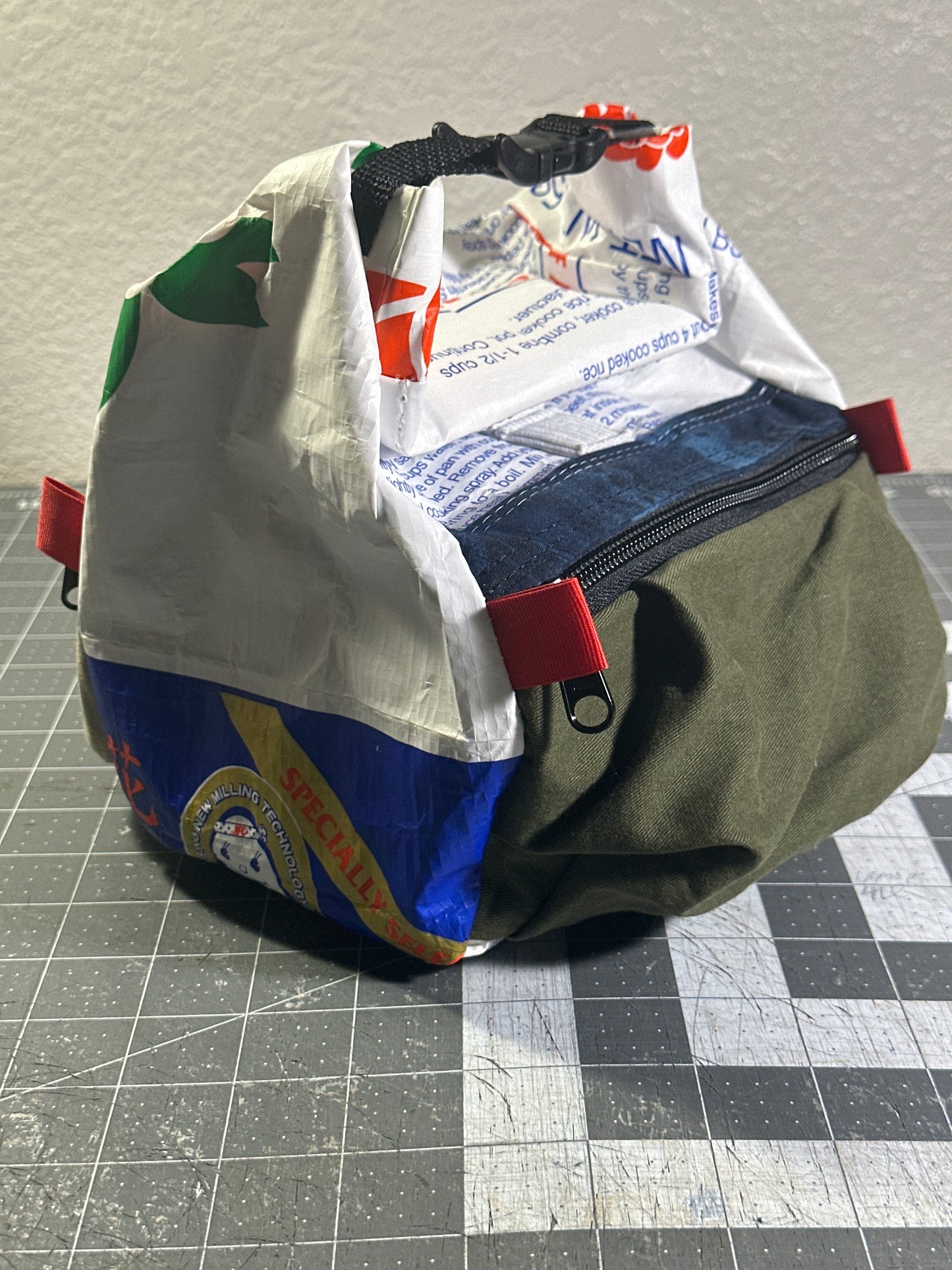 Rice Bag Worn Wear Upcycled Bouldering Pail 0012