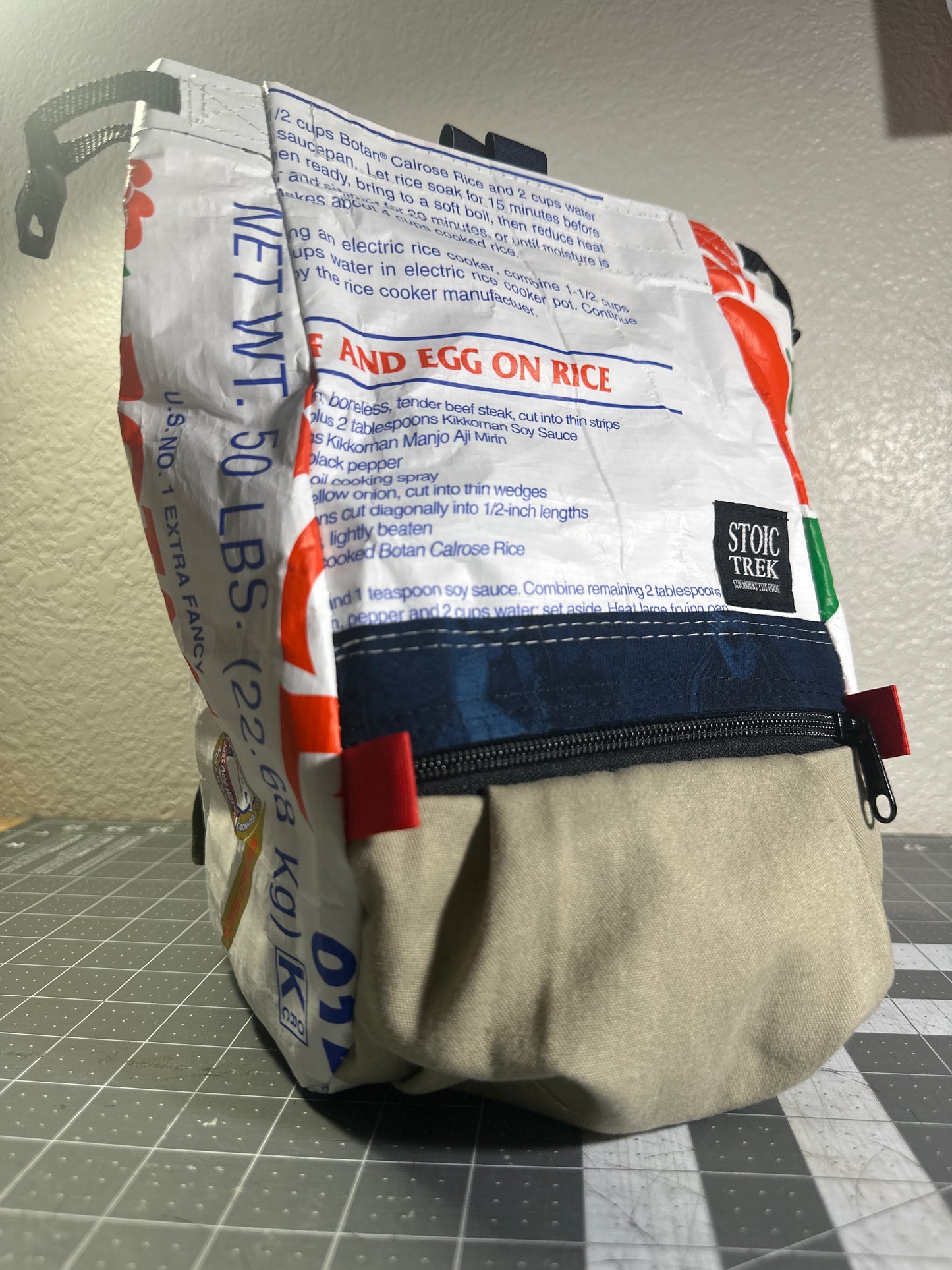 Rice Bag Worn Wear Upcycled Bouldering Pail 0012