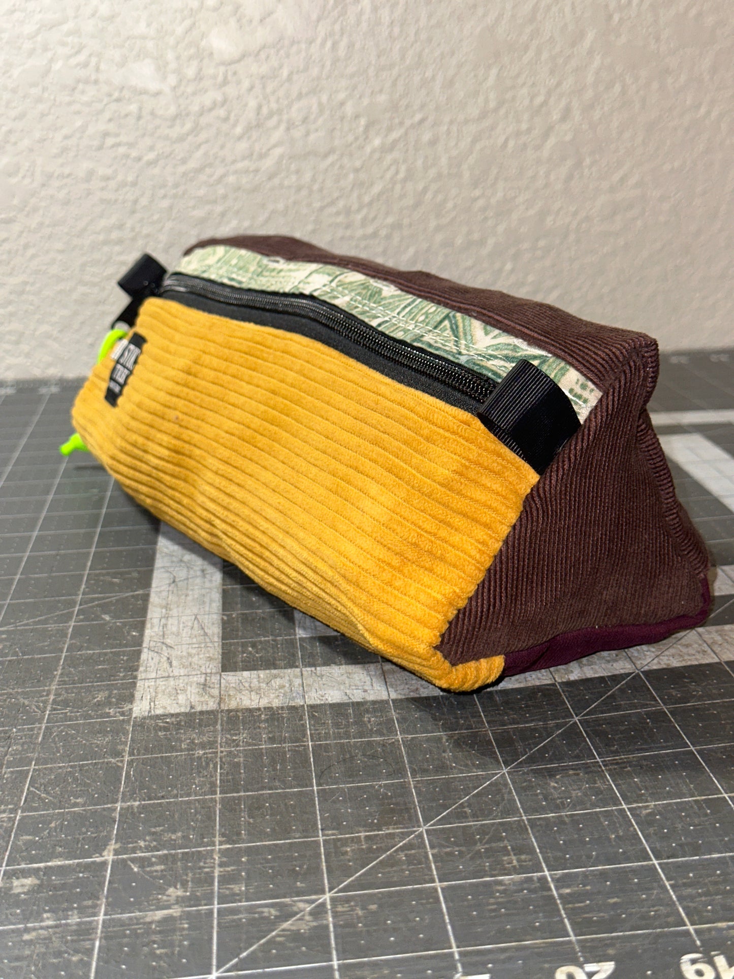 Worn-Wear Upcycled Triangle Pencil Case 0006 (Extra Large)